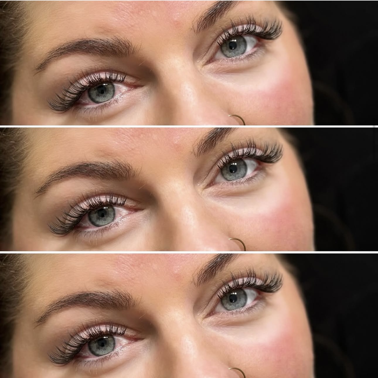 Close-up of a soft lash set