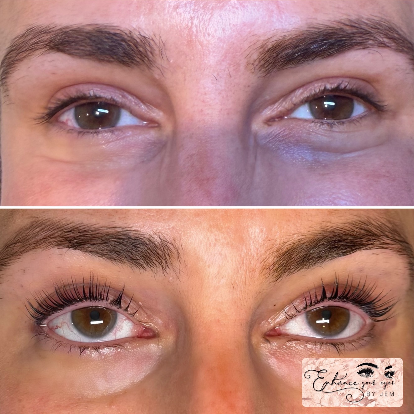 Lash lift before and after